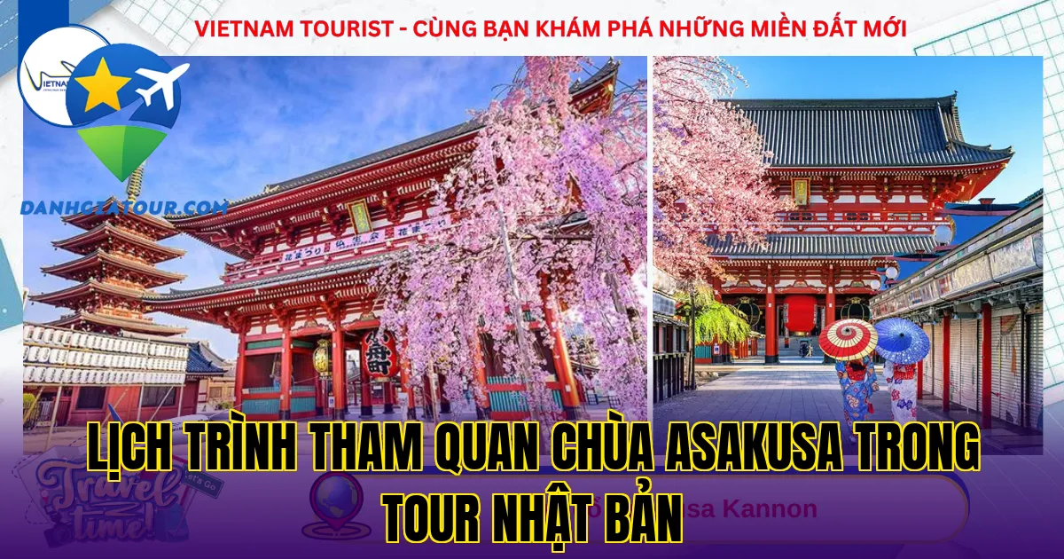 Lịch trình tham quan chùa Asakusa trong tour Nhật Bản